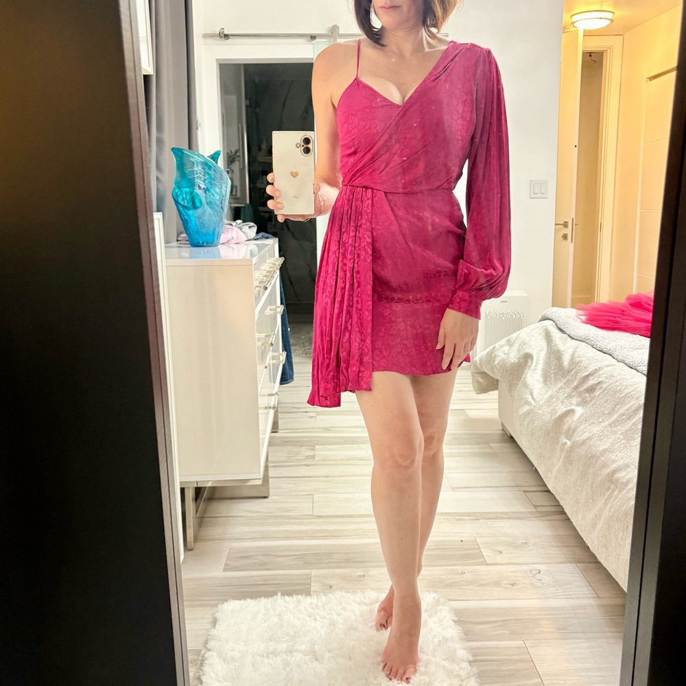 NWT Topshop Fuchsia One Shoulder Dress